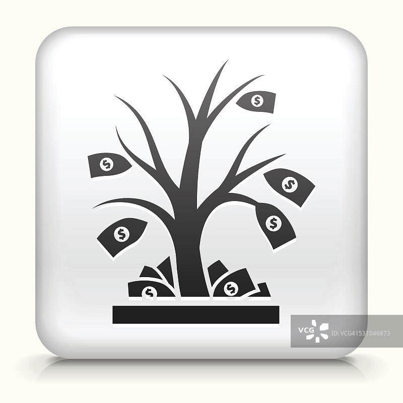 方形按钮与金钱树版税免费矢量艺术图片素材