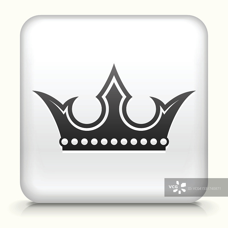 方形按钮与皇冠皇室免费矢量艺术图片素材