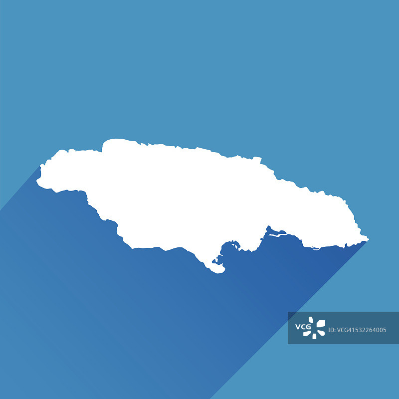 蓝色的牙买加地图图片素材