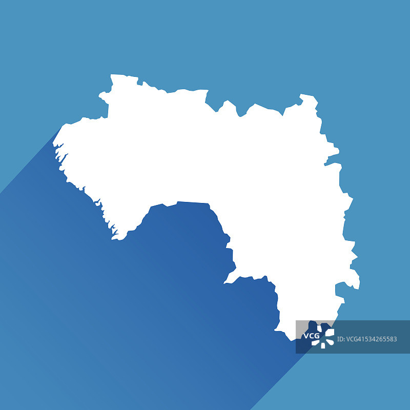 蓝色几内亚地图图标图片素材
