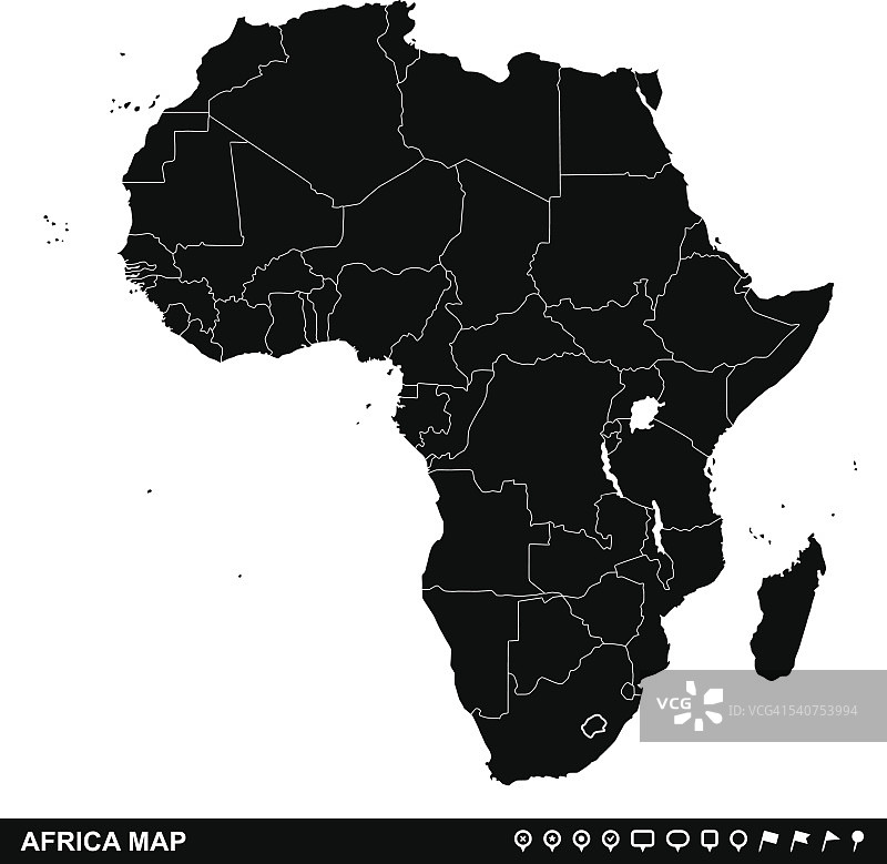 非洲地图和导航图标图片素材