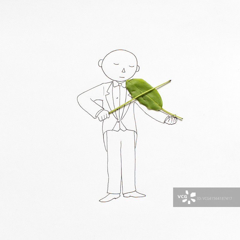 一个男人拉小提琴的概念图图片素材