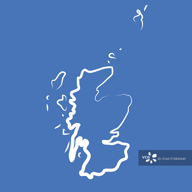 苏格兰轮廓图由一条线制成图片素材