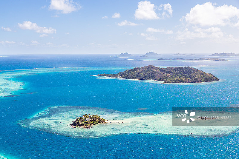 斐济旅游胜地岛的天线图片素材