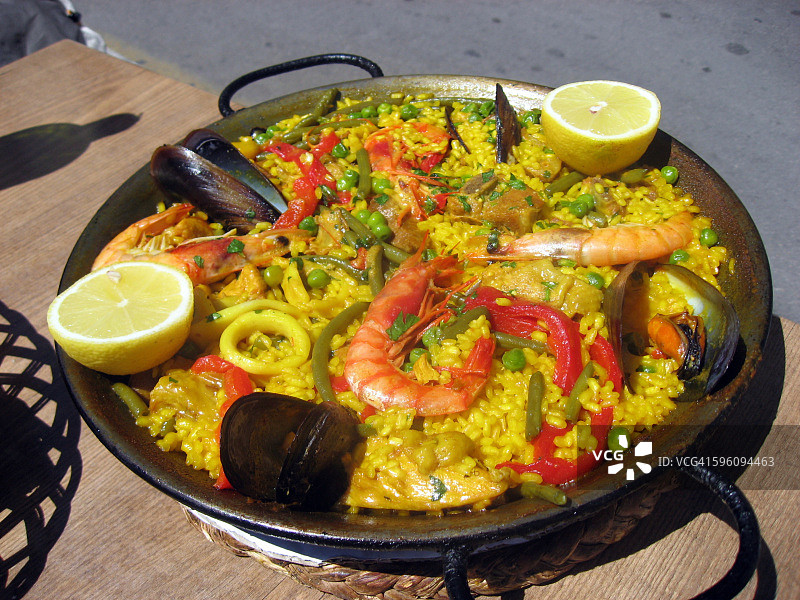 海鲜饭，索勒港，马略卡岛，西班牙图片素材