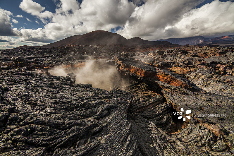 活跃的火山。火山Tolbachik图片素材