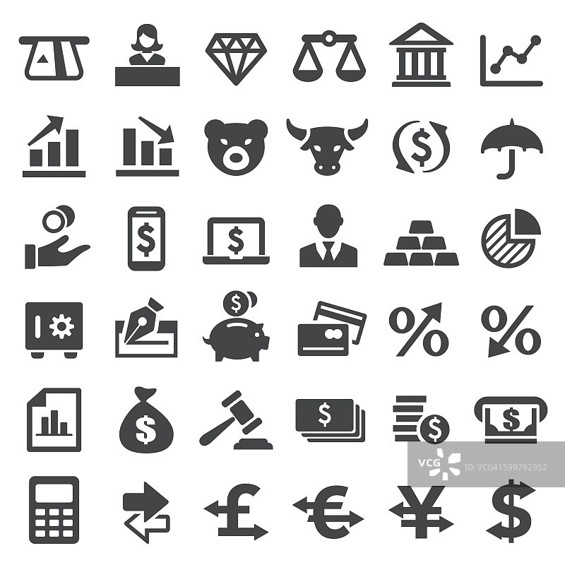 金融图标-大系列图片素材