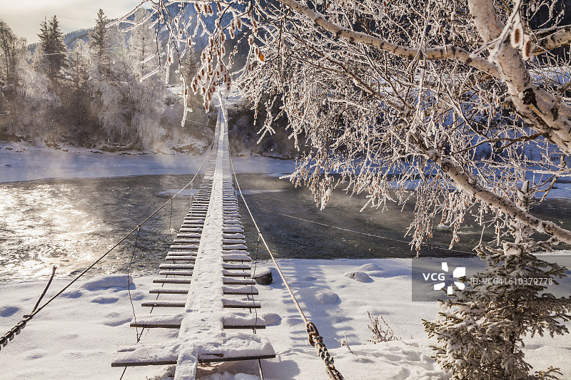 冬季河大桥图片素材