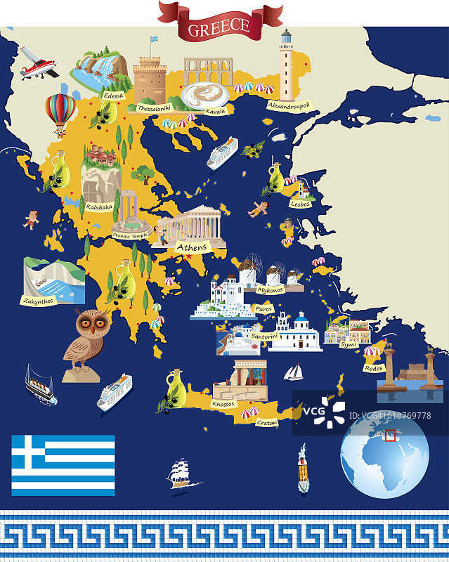 希腊的卡通图图片素材