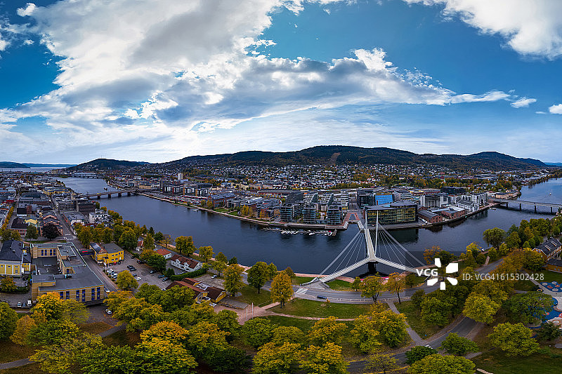 挪威Drammen城市的现代部分图片素材