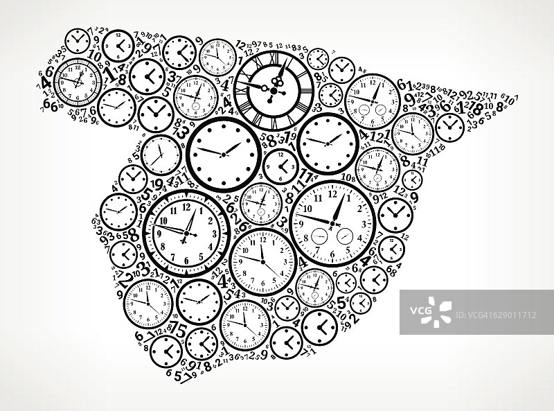 西班牙的时间和时钟矢量图标模式图片素材