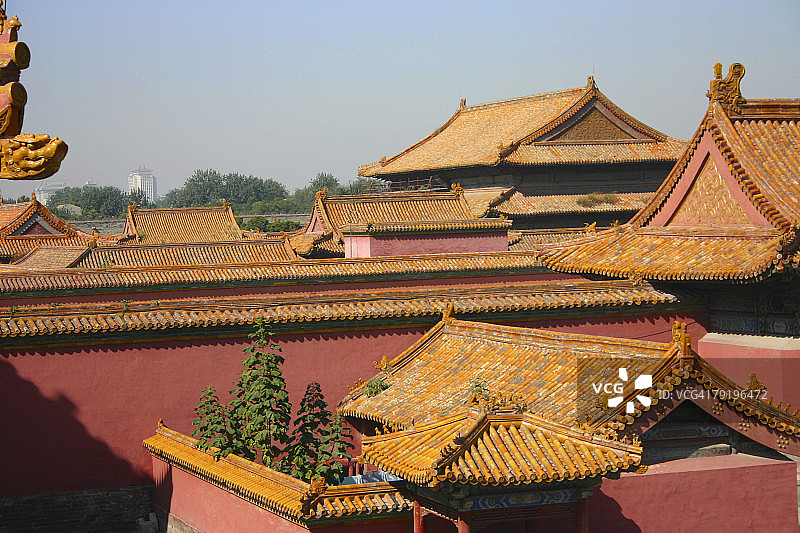 高角度的一个宫殿，紫禁城，北京，中国图片素材