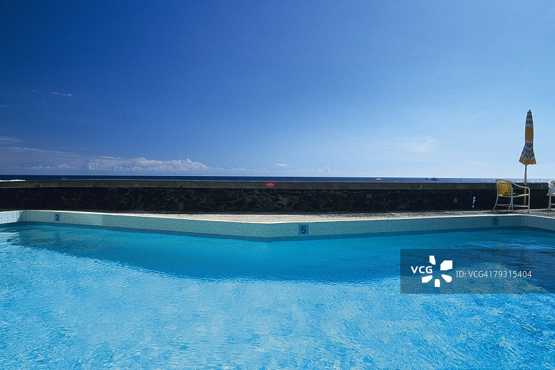摄影的一个游泳池，度假村图片素材
