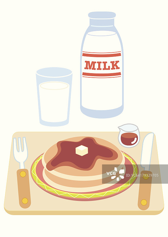 煎饼早餐，特写，插图图片素材