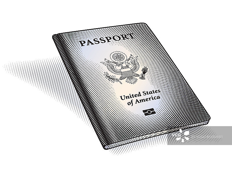 护照版画插图图片素材