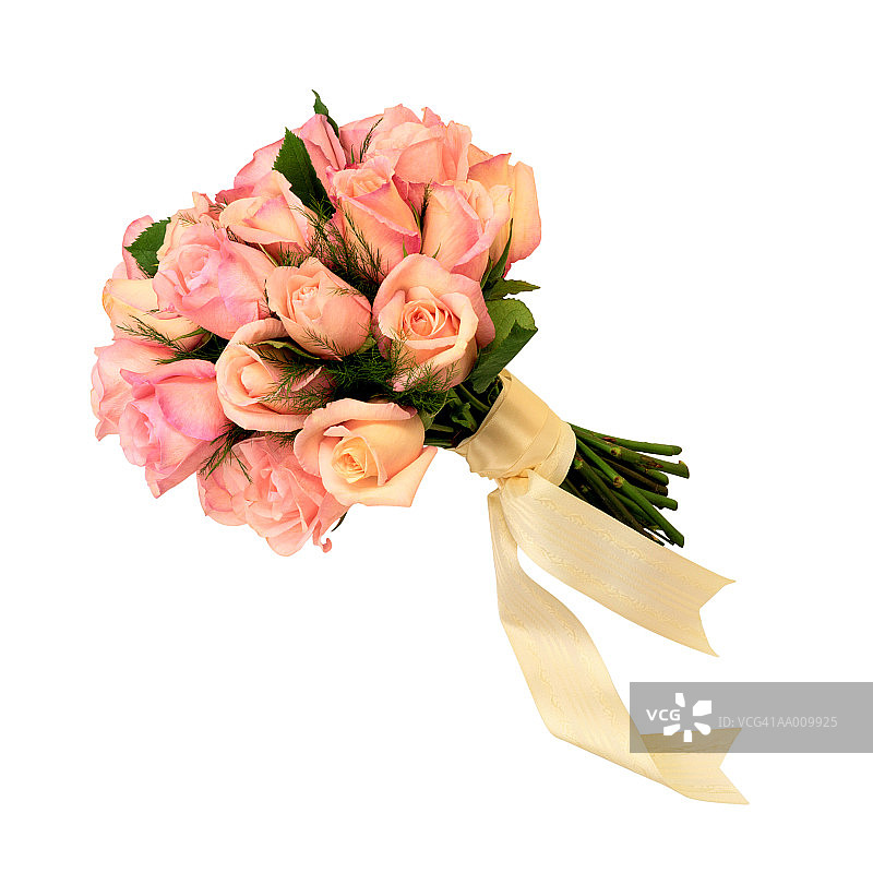 新娘的粉色玫瑰花束图片素材
