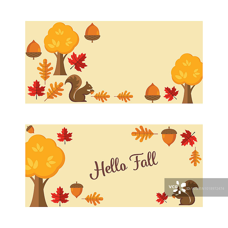 平面设计可爱的秋天横幅背景图片素材