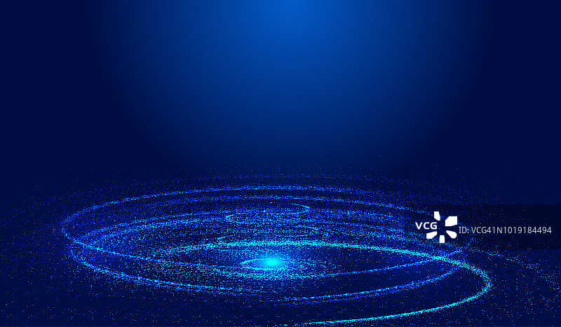 发光粒子运动轨迹所形成的宇宙涡旋，是网络技术大数据的抽象背景图片素材