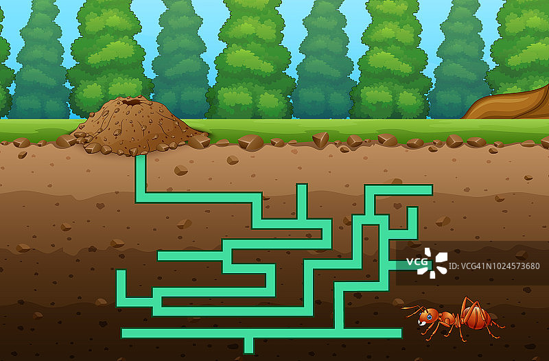 游戏蚂蚁迷宫找到他们的方式到蚂蚁洞图片素材