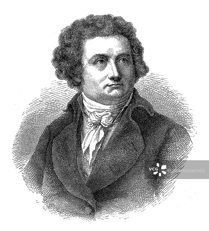 奥古斯特·威廉·伊夫兰(1759-1814)。德国演员和戏剧作家图片素材