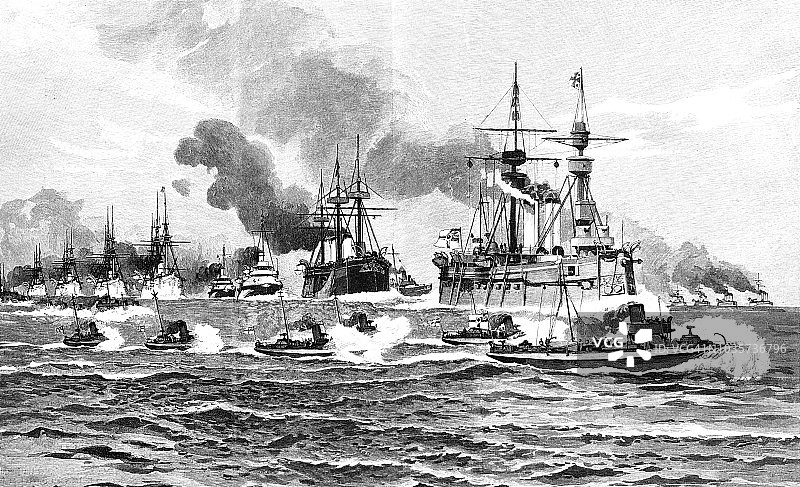 德国舰队进入基尔港图片素材