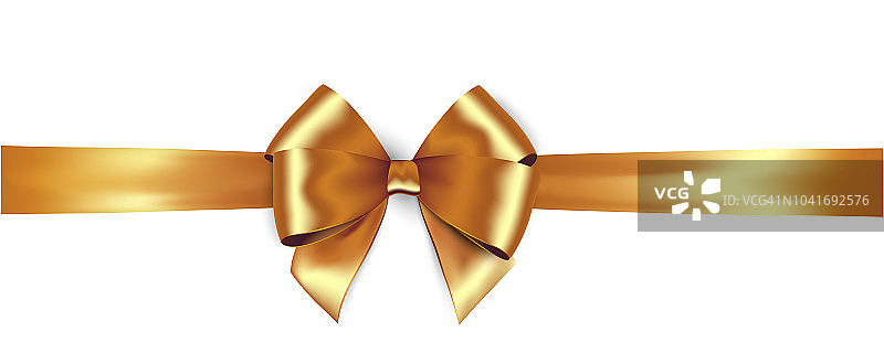 闪亮的金色缎带和金色蝴蝶结图片素材