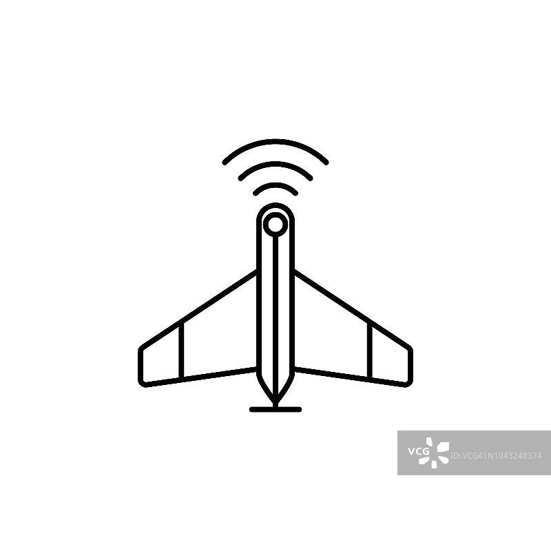 智能飞机剥皮智能飞机图标。移动概念和web应用的未来技术图标元素。细线智能飞机剥皮智能飞机图标可以用于网页图片素材