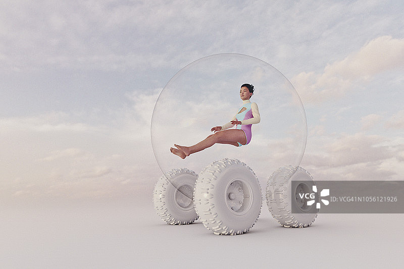 未来的球形四轮汽车图片素材
