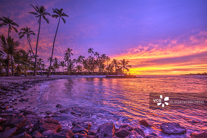 夏威夷的日落，大岛图片素材