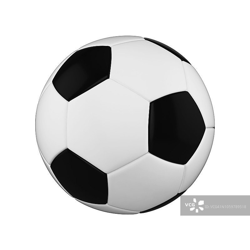足球孤立在白色背景。黑白相间的足球。图片素材