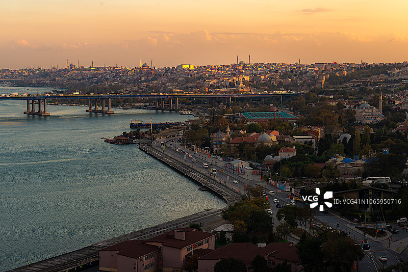 航拍伊斯坦布尔欧洲一侧图片素材