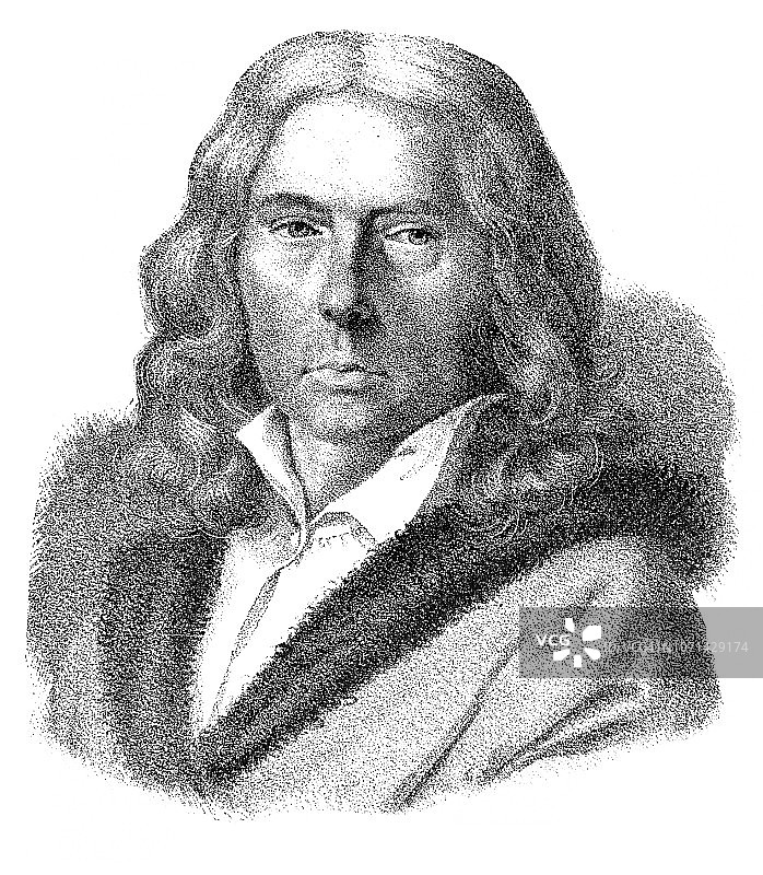 Adelbert von Chamisso，德国科学家和作家，1781-1838图片素材