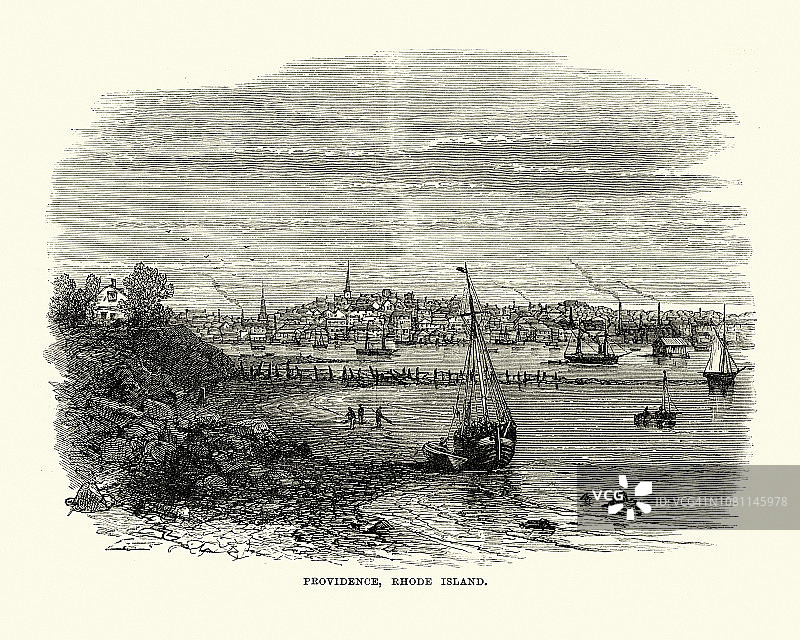 普罗维登斯，罗得岛，19世纪图片素材