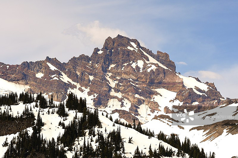 美国华盛顿州雷尼尔山国家公园的尖峰图片素材