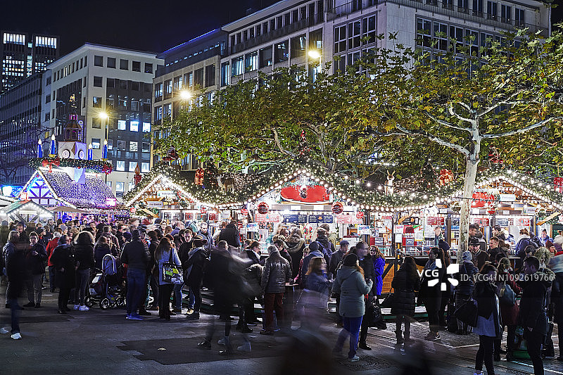 法兰克福Hauptwache区的圣诞市场图片素材