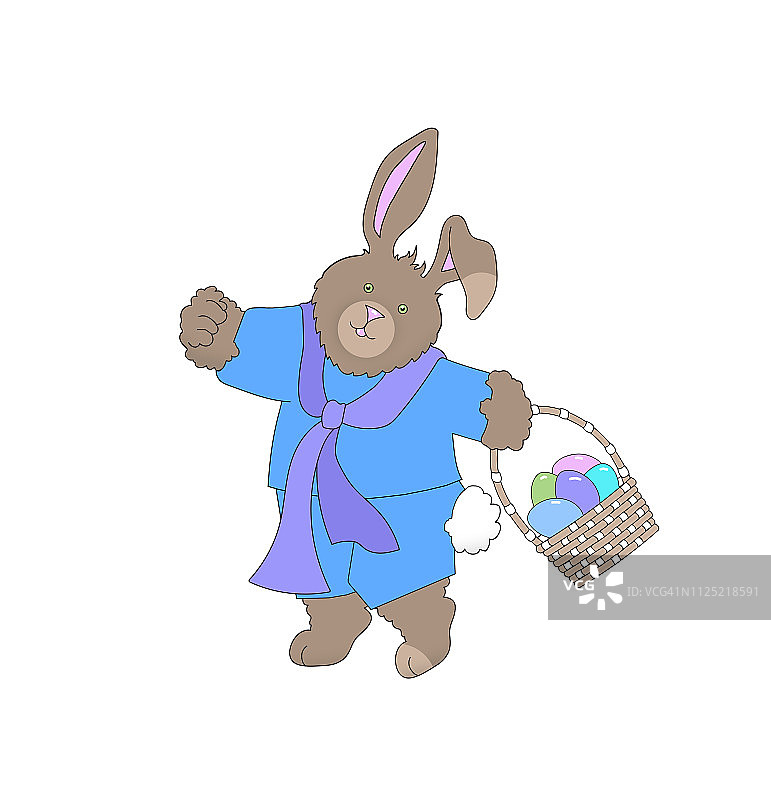 一个可爱的兔子/兔子的插图为复活节图片素材