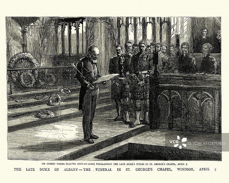 阿尔巴尼公爵利奥波德王子的葬礼，圣乔治教堂图片素材