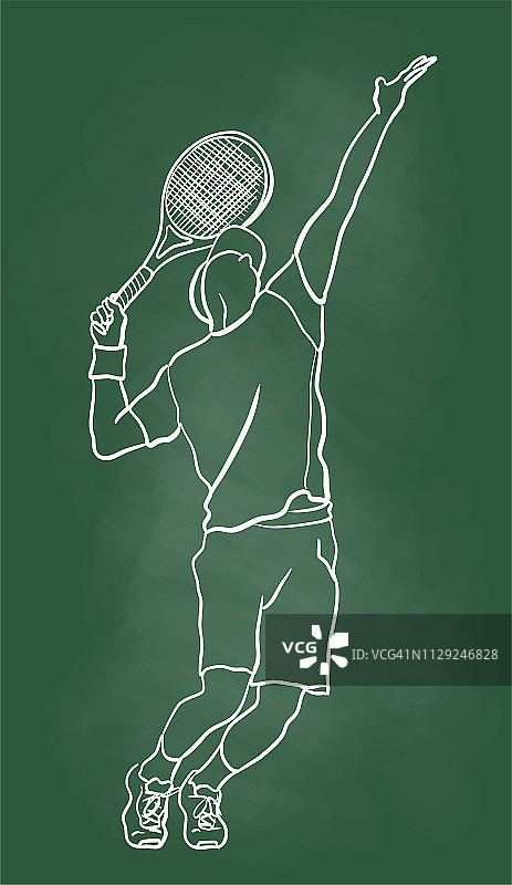男子网球运动员黑板图片素材
