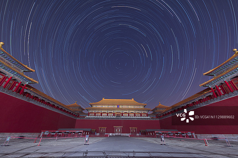 北京紫禁城的星迹图片素材