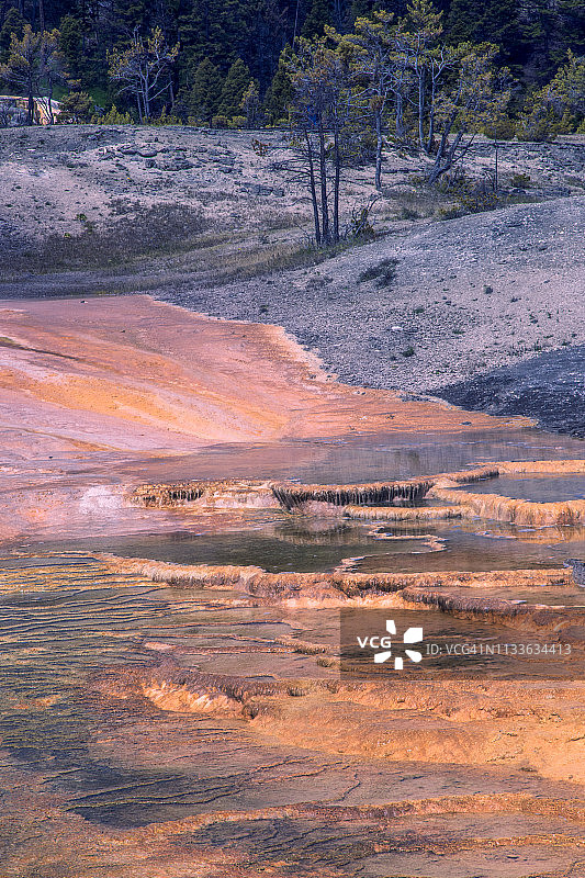 大猛犸温泉黄石国家公园，蒙大拿，美国图片素材