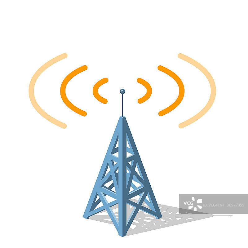 无线电发射塔发出橙色频率图片素材