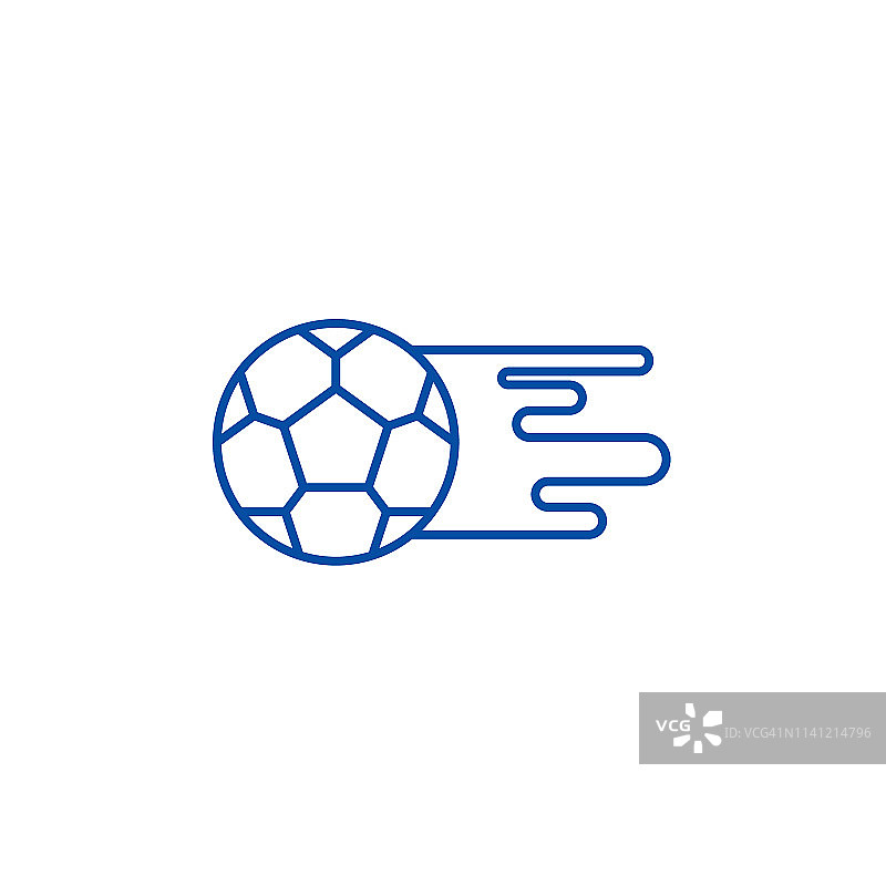 足球球线图标概念。足球平面矢量符号、标志、轮廓插图。图片素材