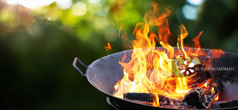 烧烤架。火的火焰图片素材