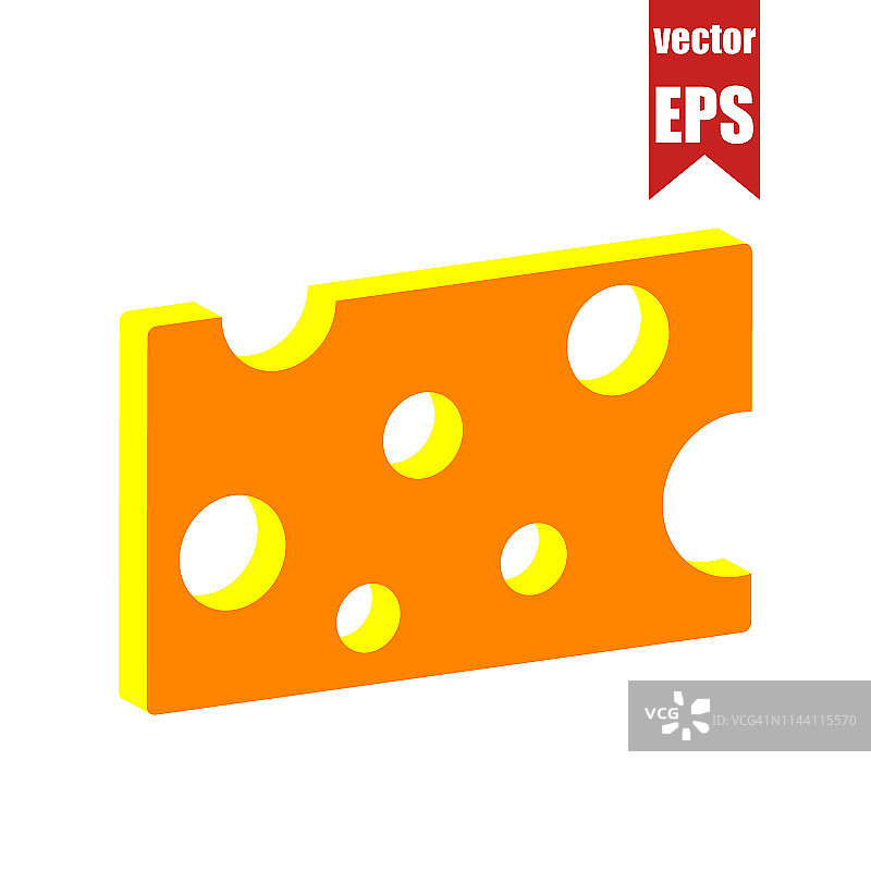 奶酪图标。等距和3D视图。图片素材