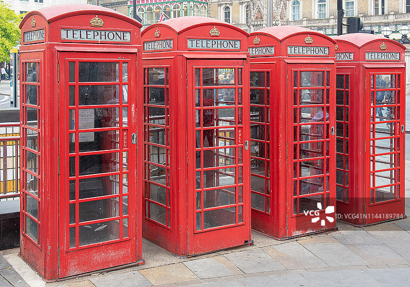 英国伦敦考文特花园电话亭。图片素材