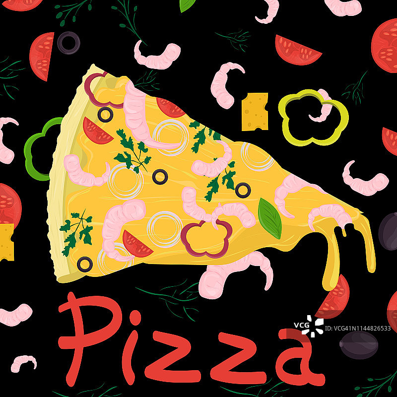 封面背景为3_插图，主题为意大利披萨美食，用于装饰和设计图片素材