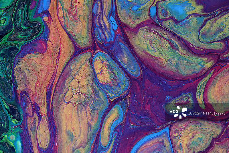 抽象色彩背景纹理流体艺术丙烯画。紫色的颜色图片素材