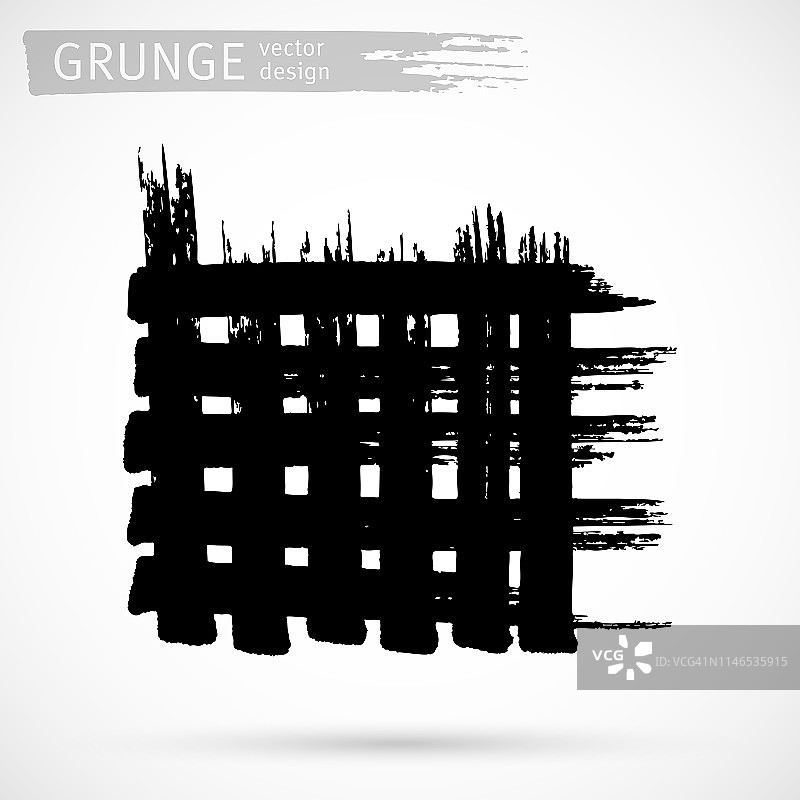 Grunge黑色墨水矢量设计元素图片素材