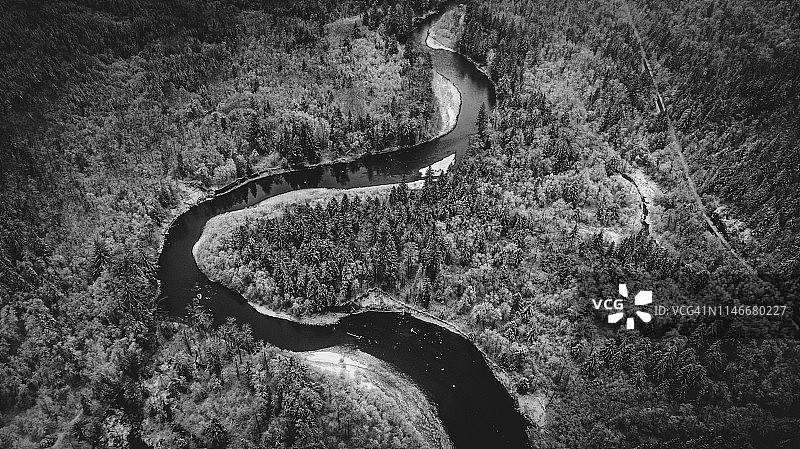 冬季河航空摄影图片素材