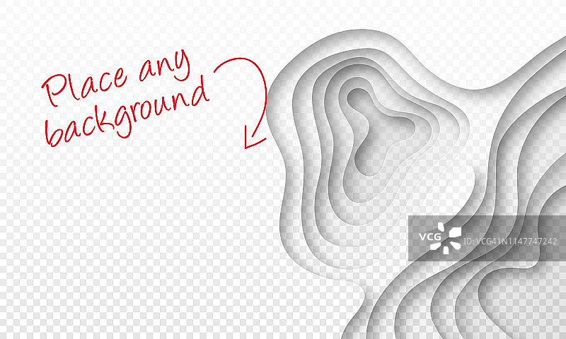 剪纸的背景。空白抽象波浪形状-时髦的3D设计图片素材